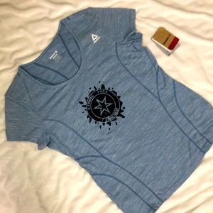 Reebok athletic micro sleeve tee, Heather blue, Small NWT